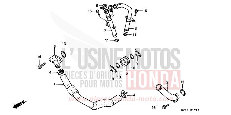 WATER PIPE for Africa Twin 750 BLACK (NH1A) from 1992